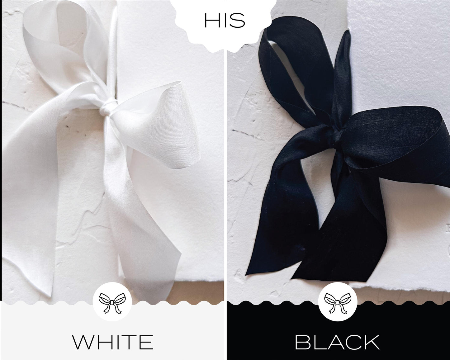 His Vow Book • Letterpress on White Handmade Paper with Silk Ribbon