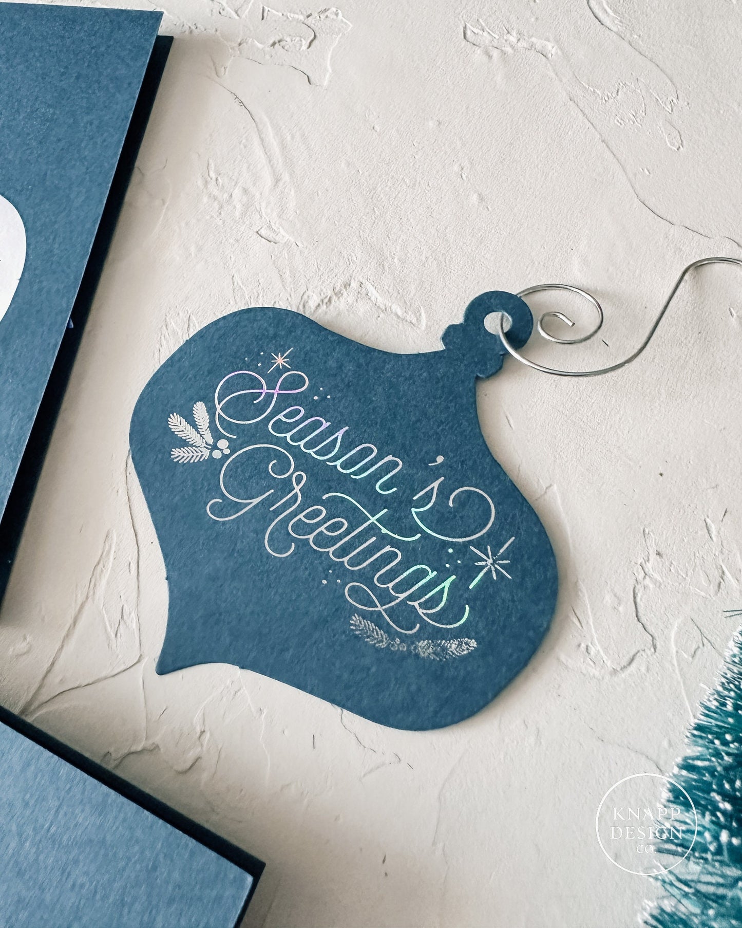 Season's Greetings Holographic Foil Ornament Card