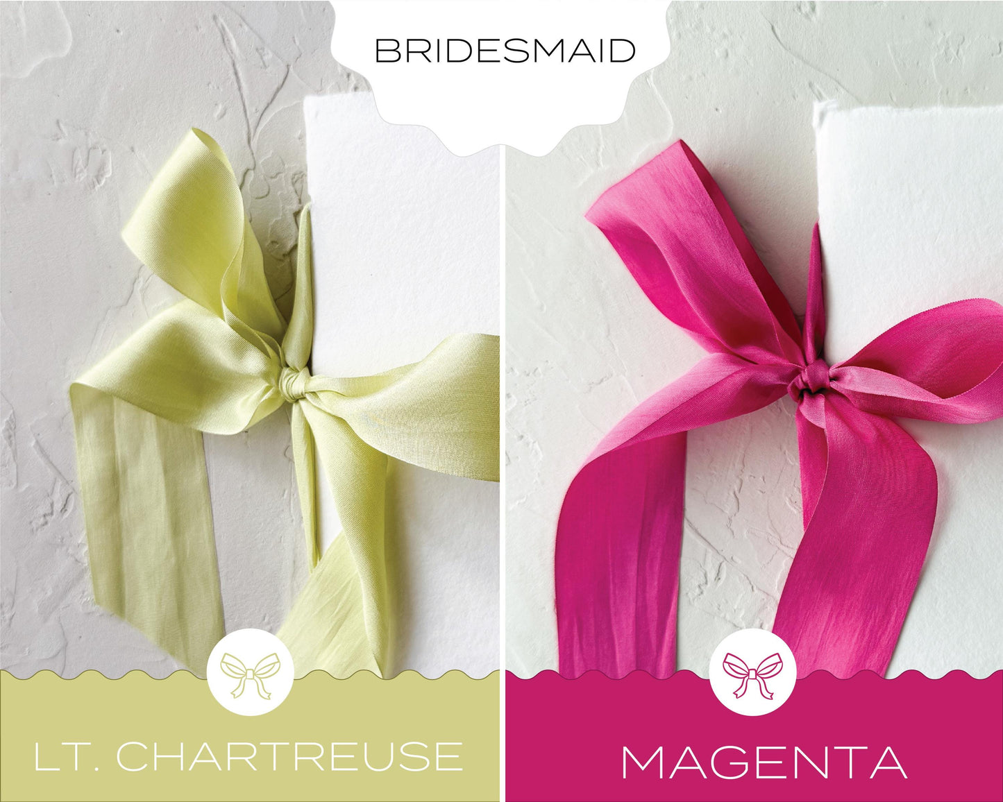 Bridesmaid TOAST/SPEECH Book • Letterpressed on White Handmade paper with Silk Ribbon
