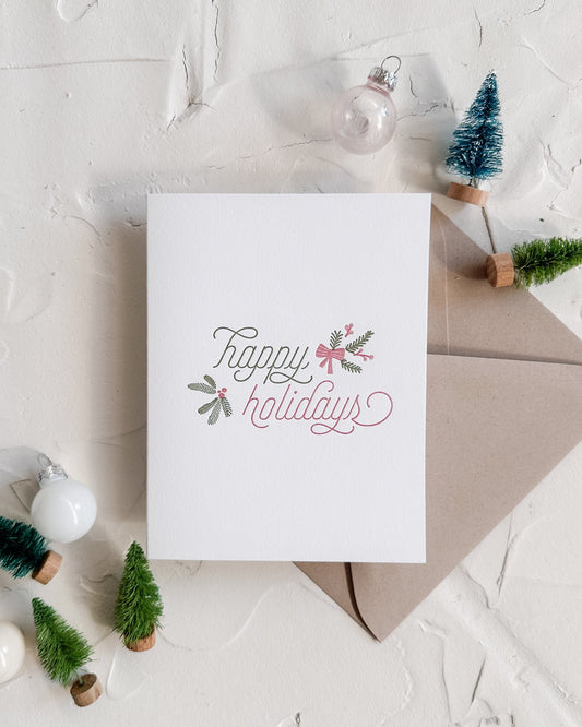 Happy Holidays • Letterpress Christmas card