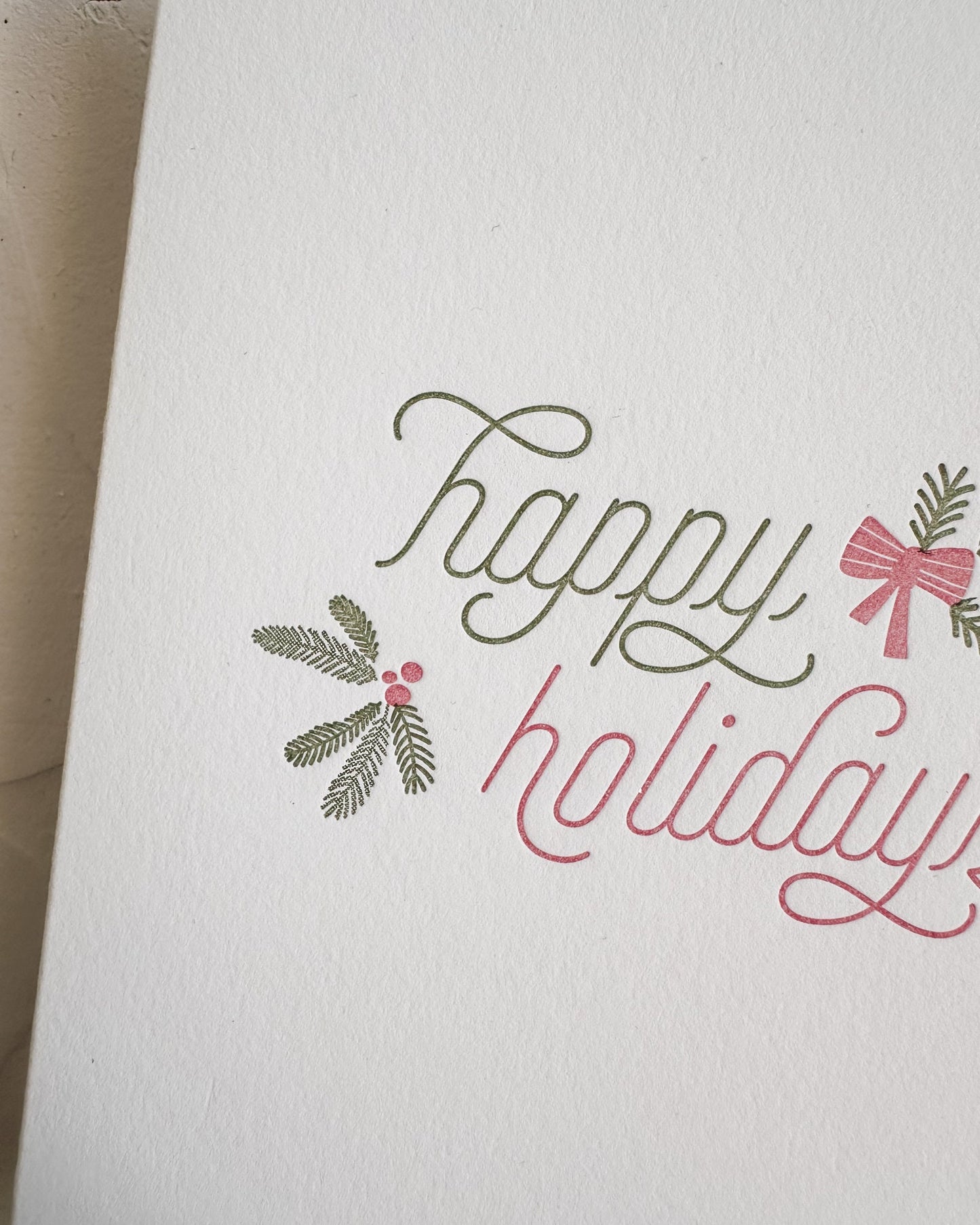 Happy Holidays • Letterpress Christmas card