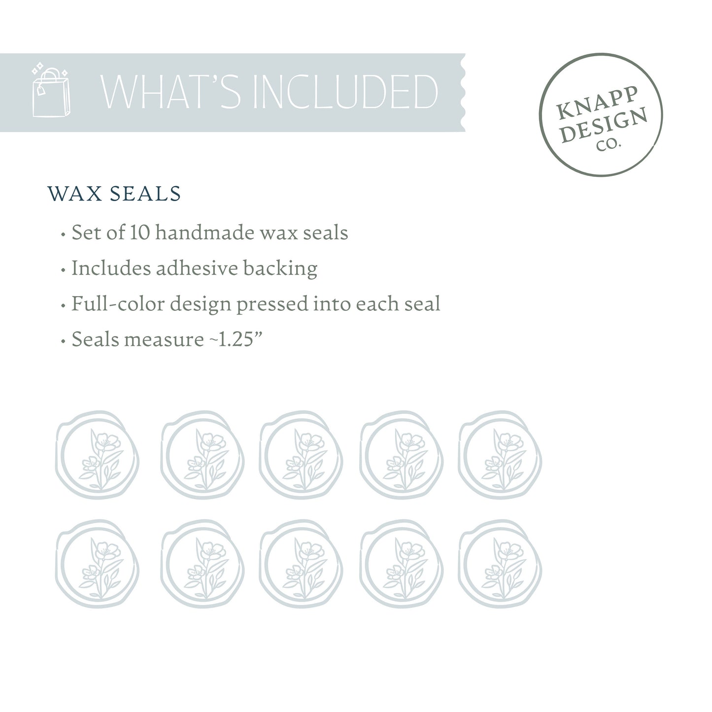 Watercolor Christmas Wax Seals: Translucent Vellum Seals, Set of 10