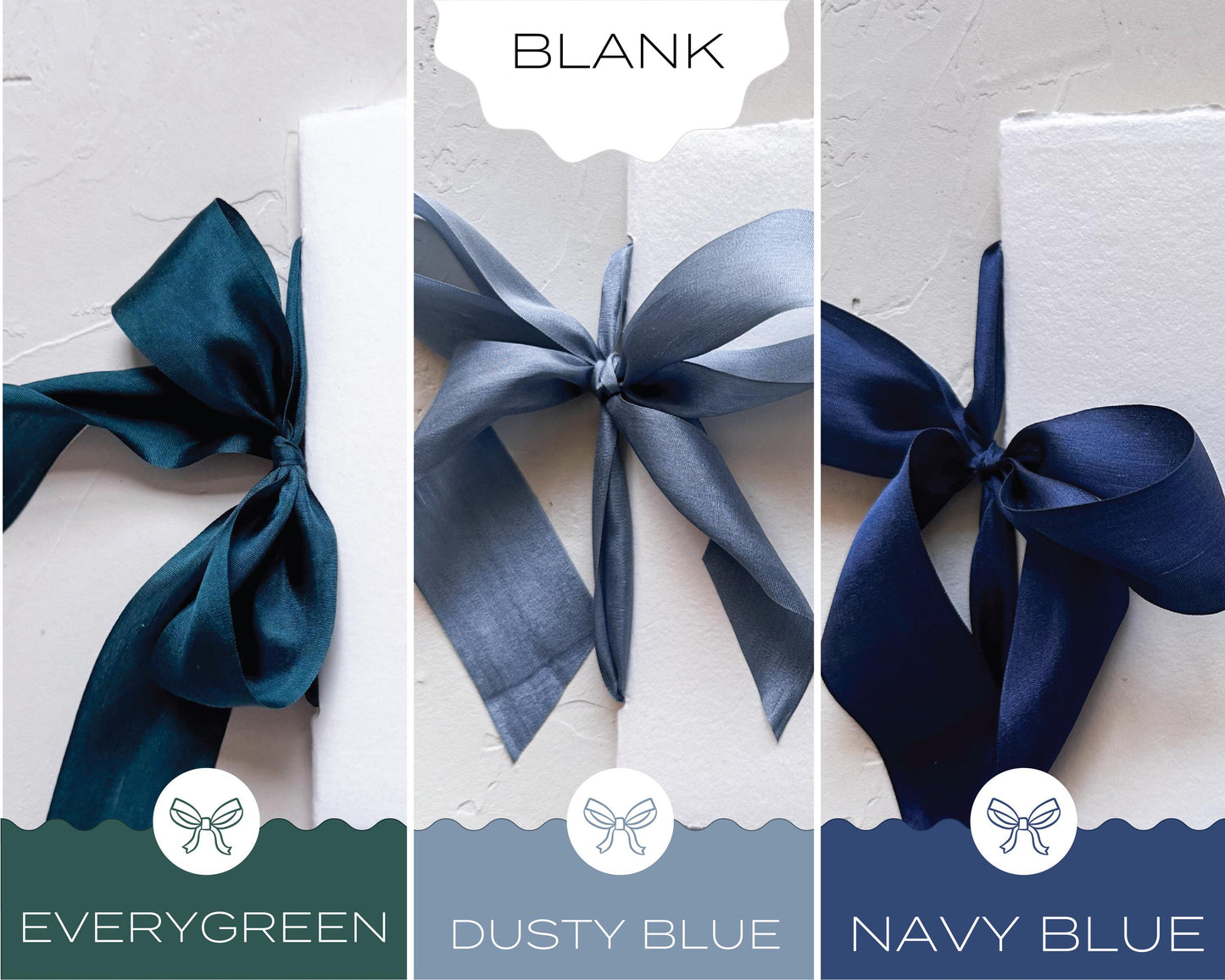 Blank Toast Book • White Handmade paper with Custom Silk Ribbon Color