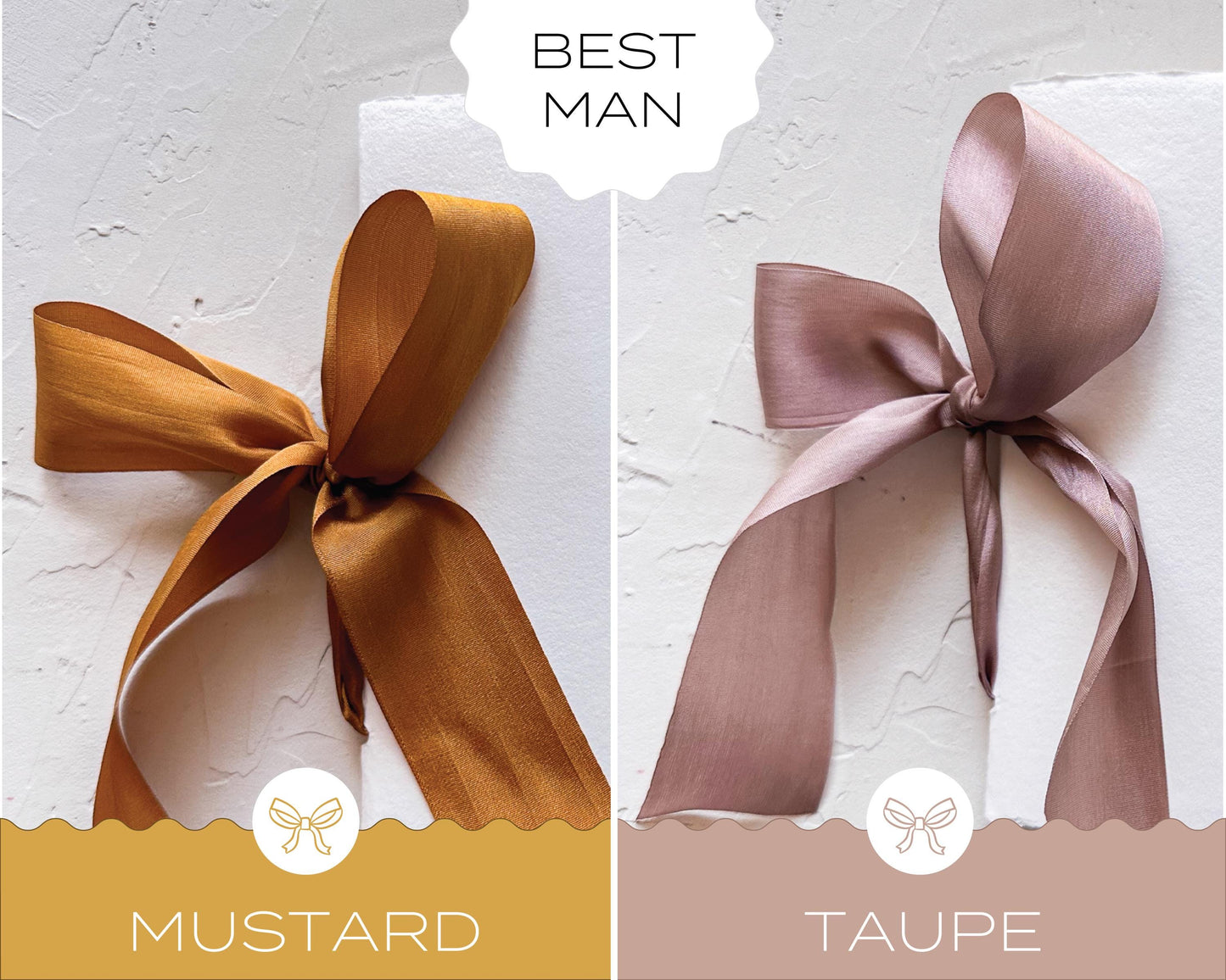 Best Man TOAST/SPEECH Book • Letterpress on White Handmade paper with Silk Ribbon Color
