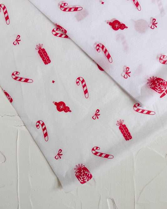 Christmas Tissue Paper - 8 sheets • Santa-themed tissue paper