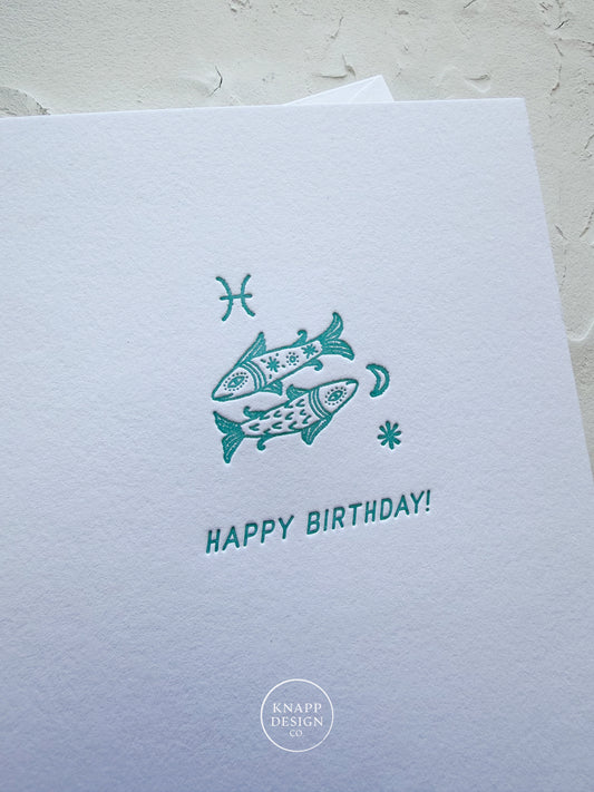 ♓ Pisces - Zodiac Birthday Card (2/18 – 3/20)