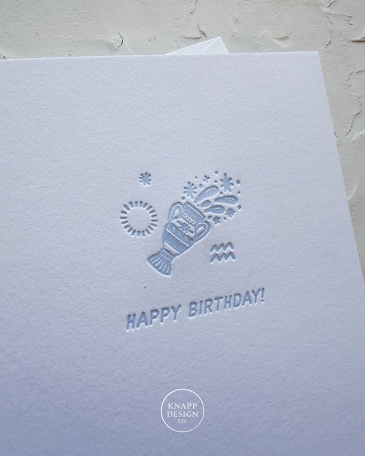 ♒ Aquarius - Zodiac Birthday Card (1/20 – 2/18)