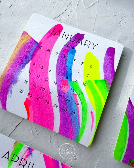 Hand-Painted 2026 Desk Calendar • 18