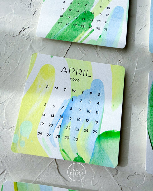 Hand-Painted 2026 Desk Calendar • 17