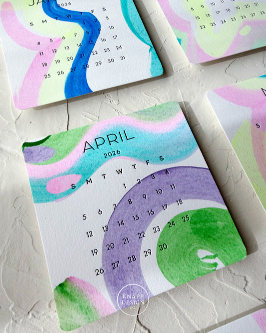 Hand-Painted 2026 Desk Calendar • 14