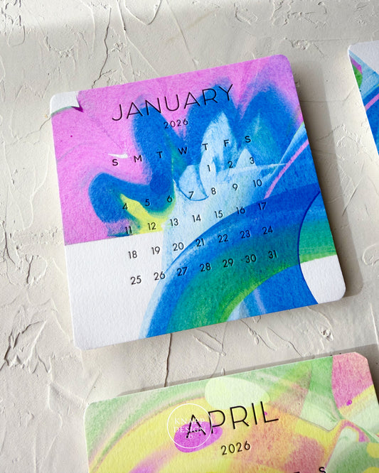 Hand-Painted 2026 Desk Calendar • 07