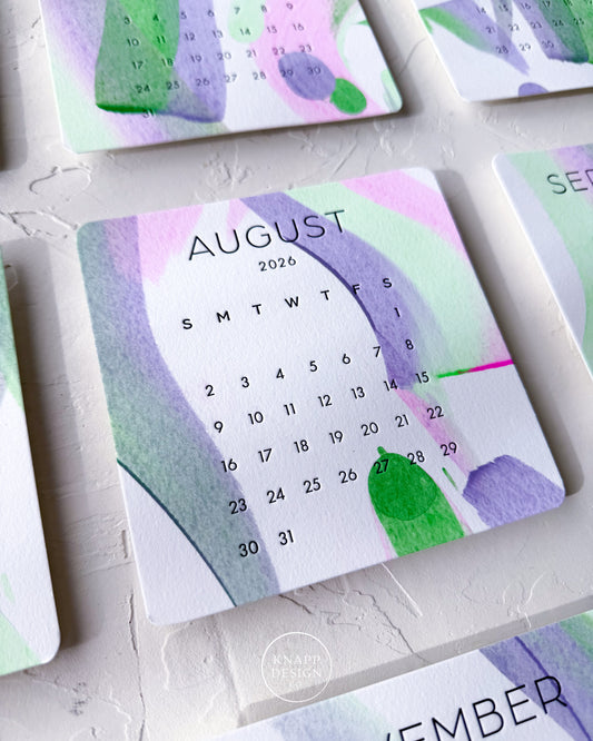 Hand-Painted 2026 Desk Calendar • 03