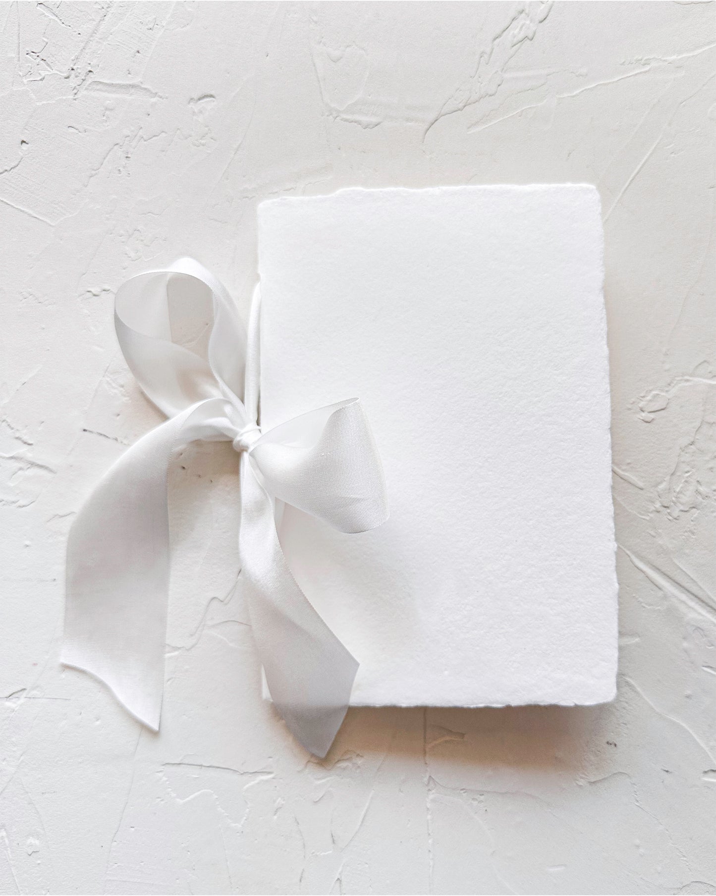 Blank Toast Book • White Handmade paper with Custom Silk Ribbon Color