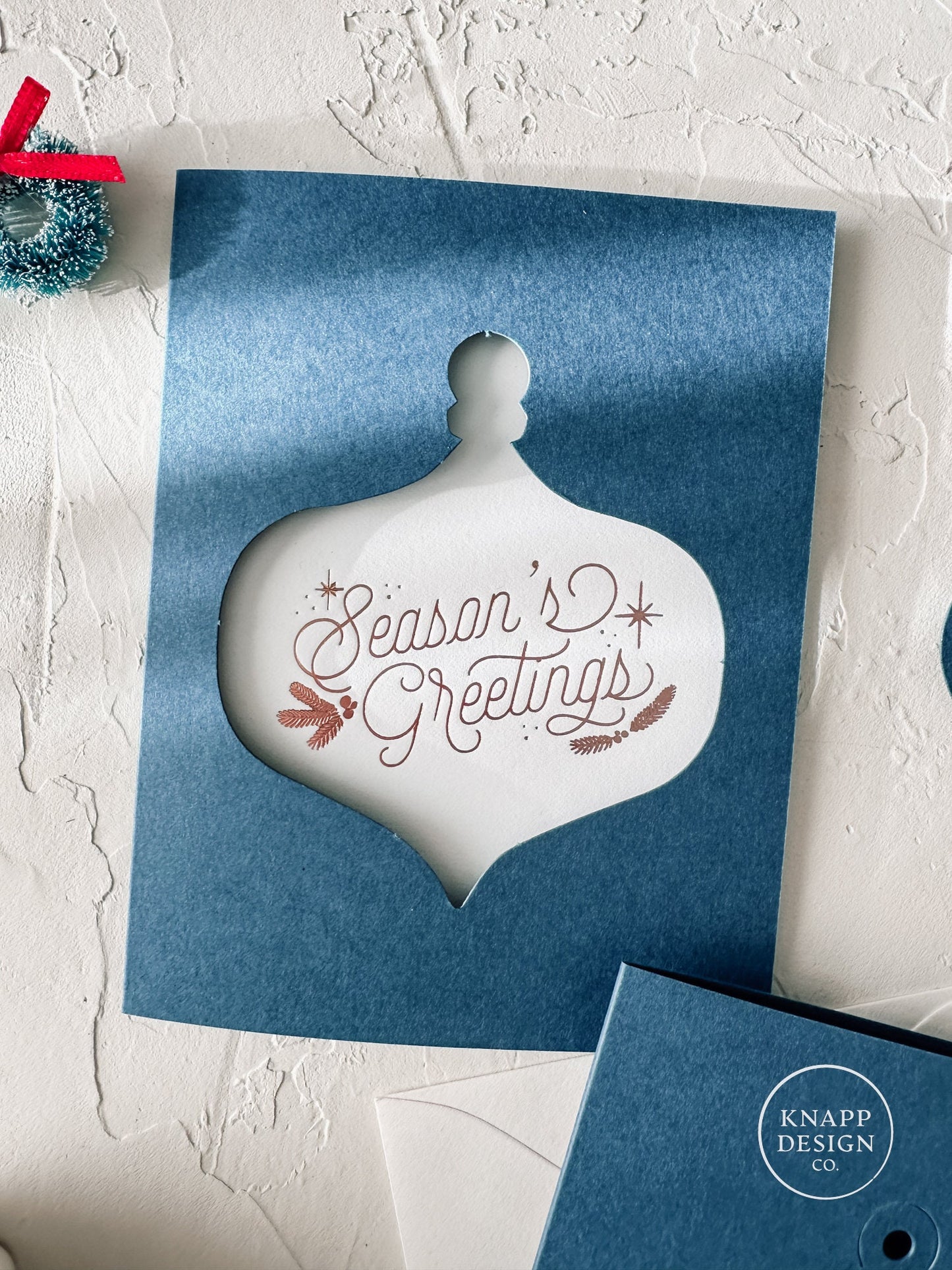 Season's Greetings Holographic Foil Ornament Card