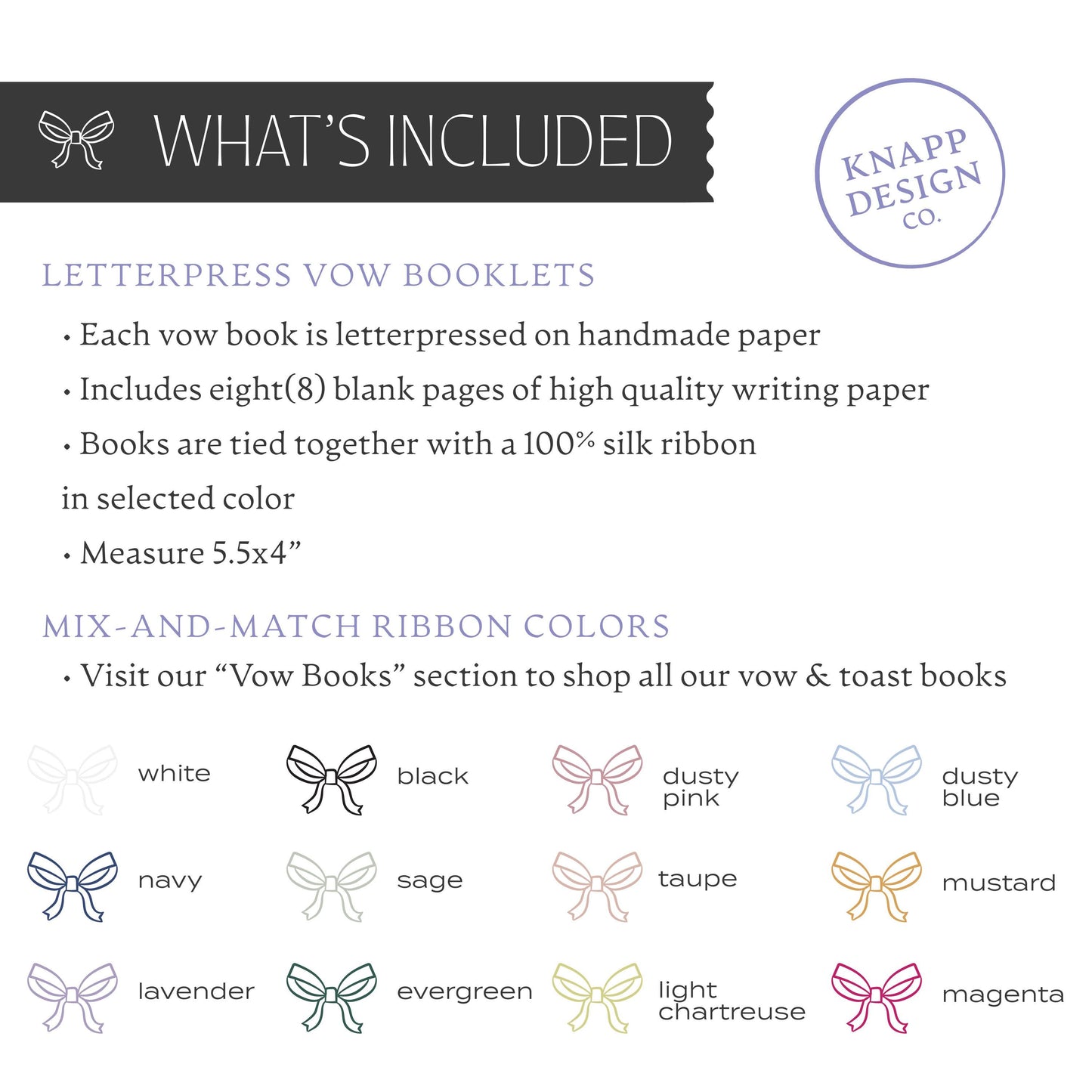 Blank Toast Book • White Handmade paper with Custom Silk Ribbon Color