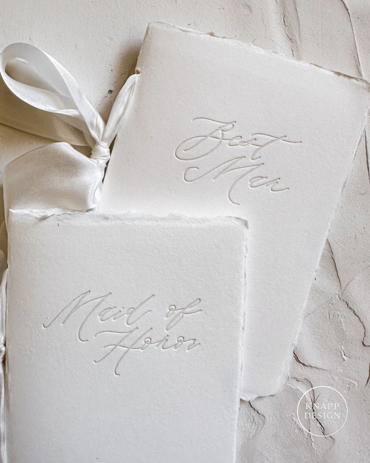 Best Man TOAST/SPEECH Book • Letterpress on White Handmade paper with Silk Ribbon Color