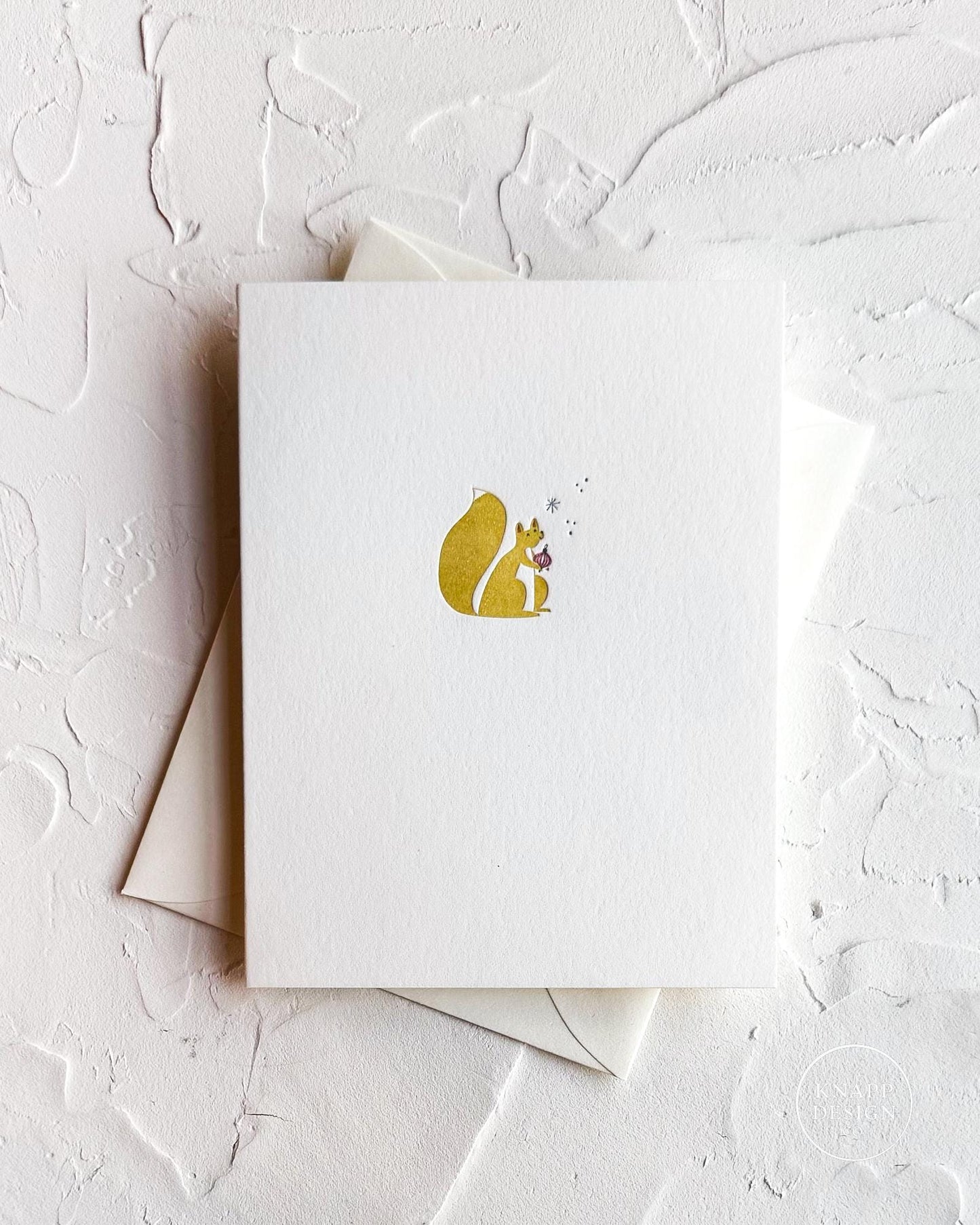Festive Winter Animals - Minimalist Letterpress Holiday card SET • 4-color letterpress cards