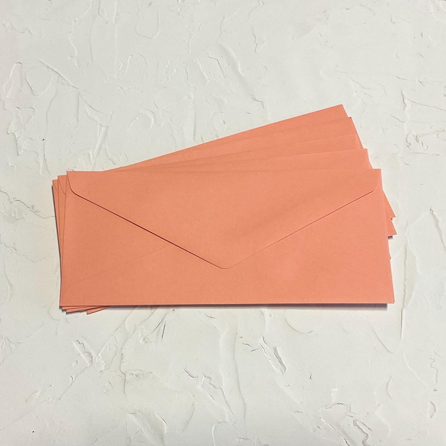 CARDS & POCKETS Coral Matte #10 Euro-flap envelopes - Pack of 5