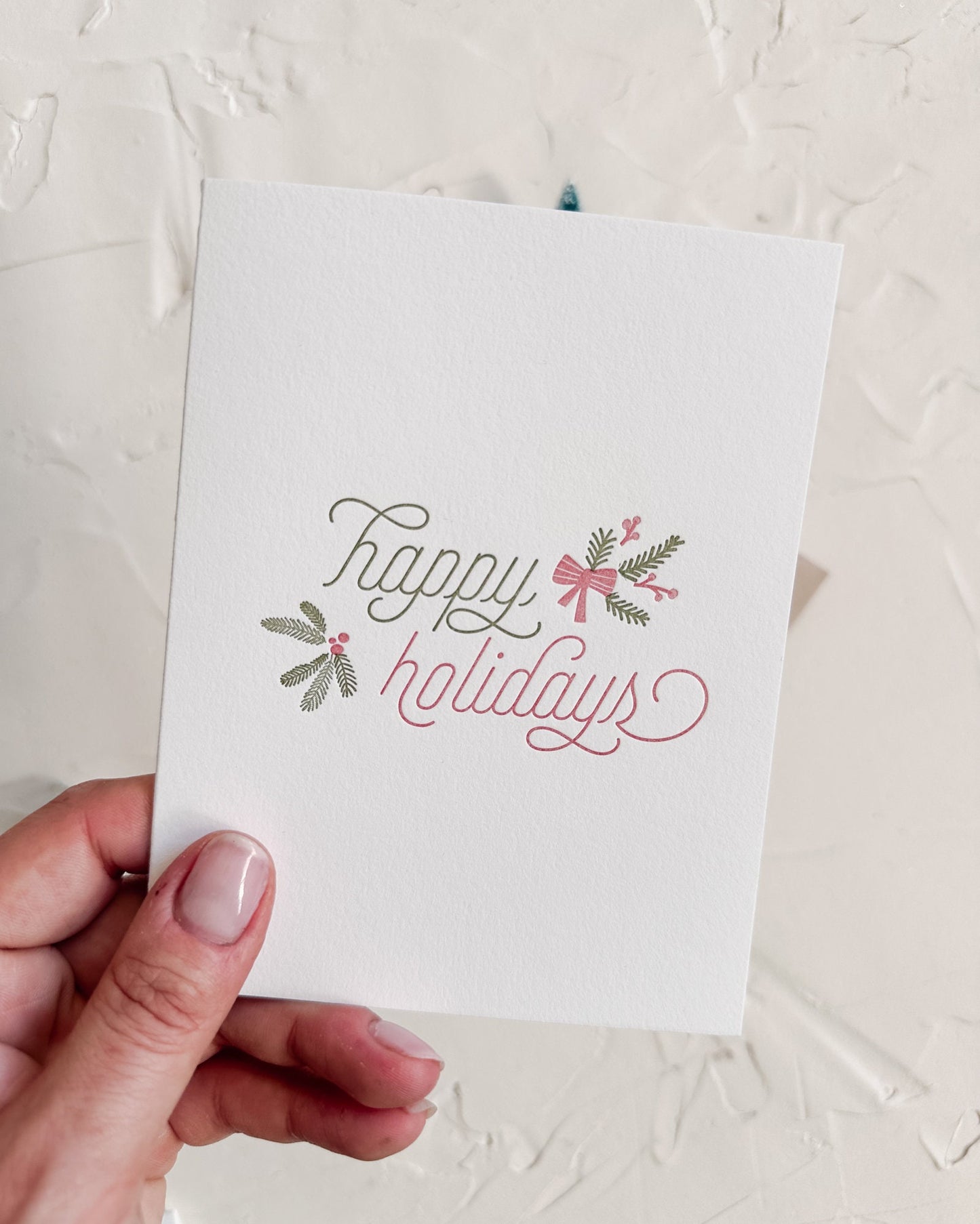 Letterpress Holiday Card Pack • Happy Holidays, Merry Everything, and JOY
