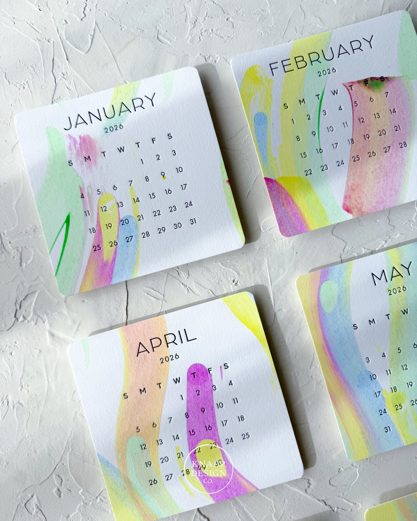 Hand-Painted 2026 Desk Calendar • 04
