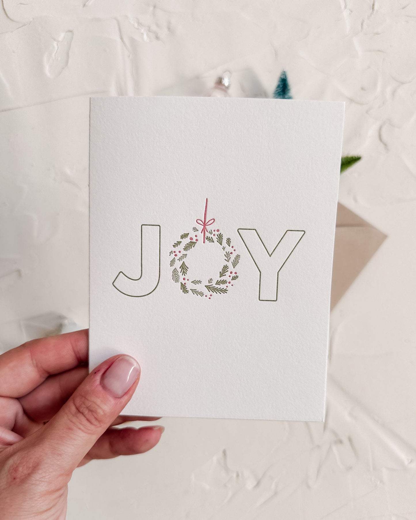 Letterpress Holiday Card Pack • Happy Holidays, Merry Everything, and JOY