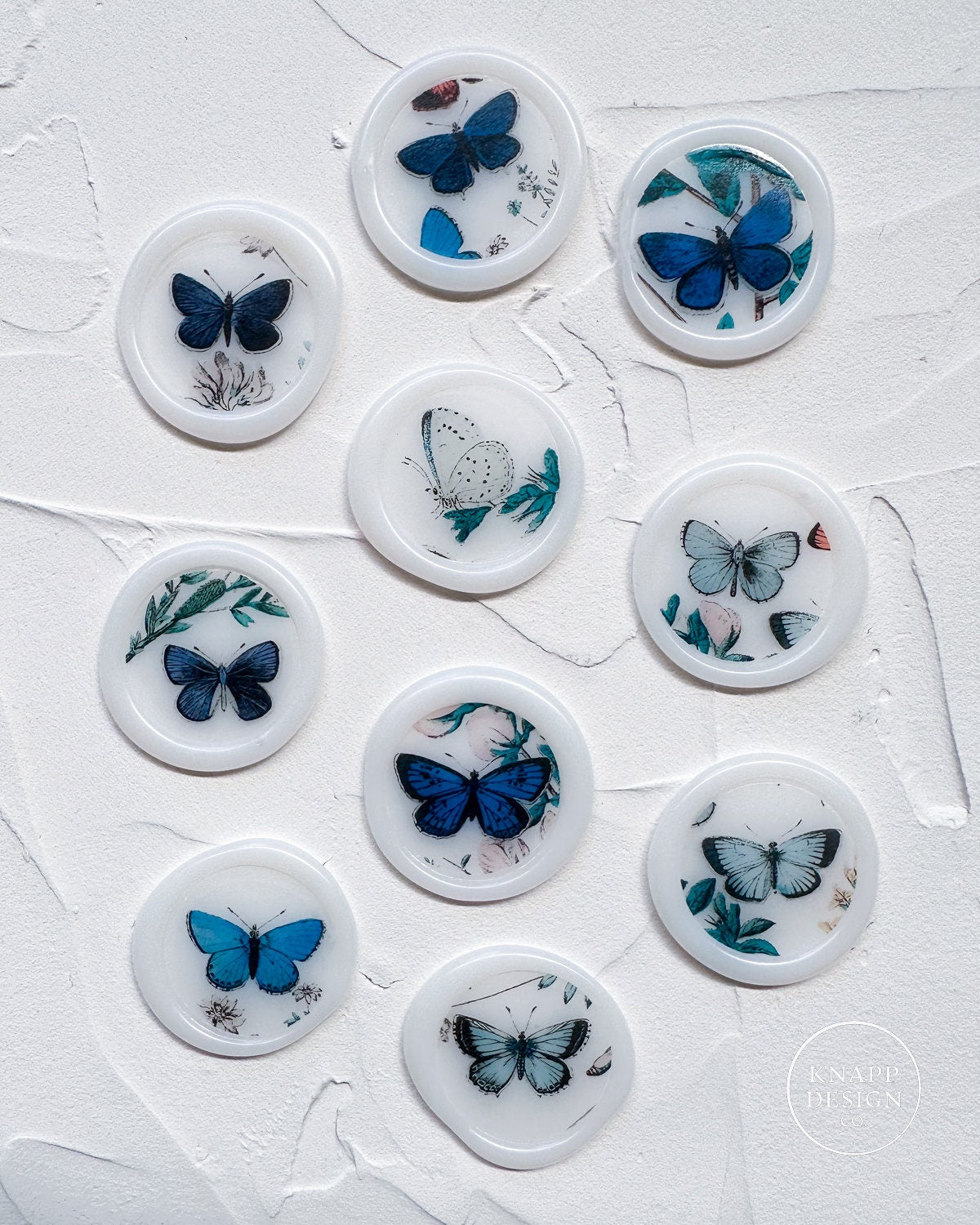 Blue Butterfly Translucent Wax Seals
