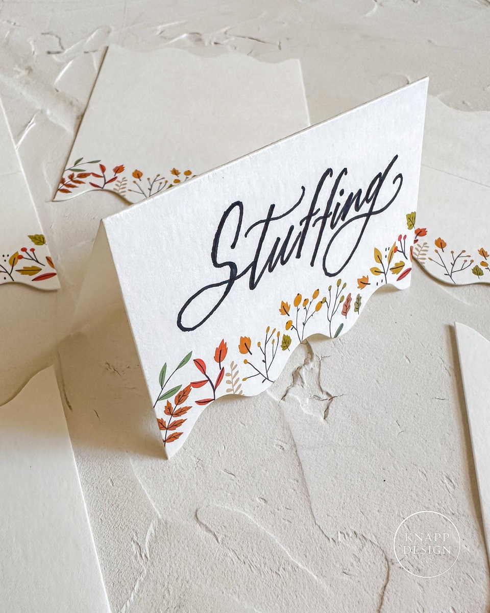 Fall Leaves tented Place Cards