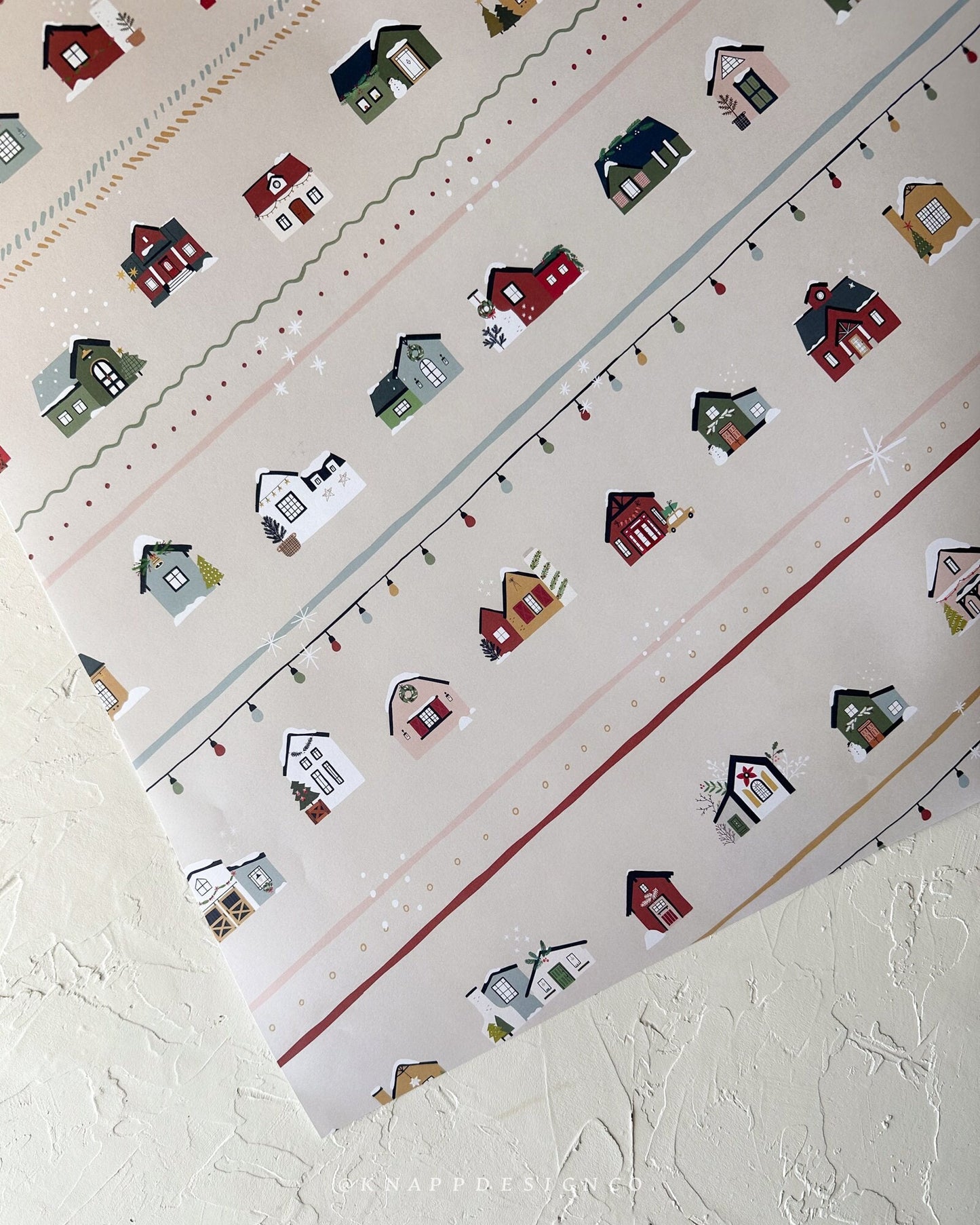 Winter Village Wrapping Paper Sheets