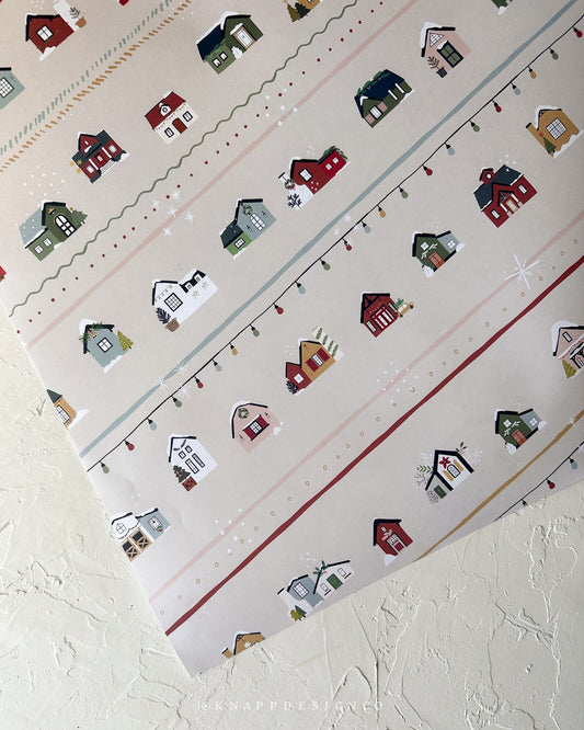 Winter Village Wrapping Paper Sheets