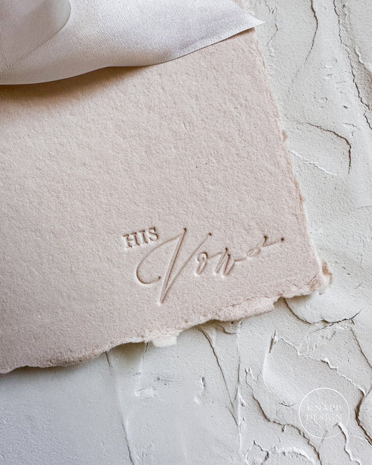 HIS Wedding Vow Book • Sandy Beige
