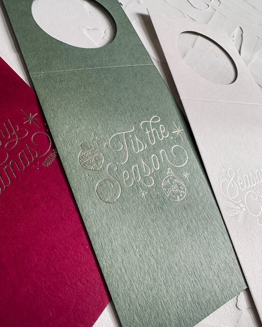 Christmas Wine Tags • Gold Foil