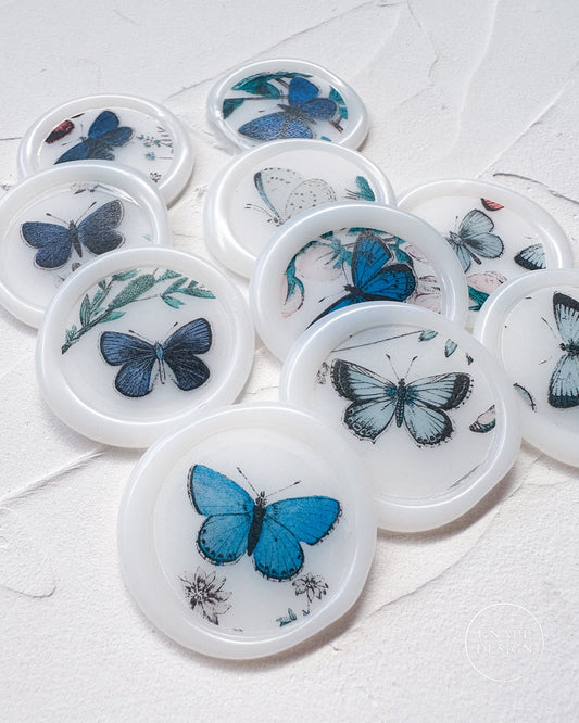 Blue Butterfly Translucent Wax Seals