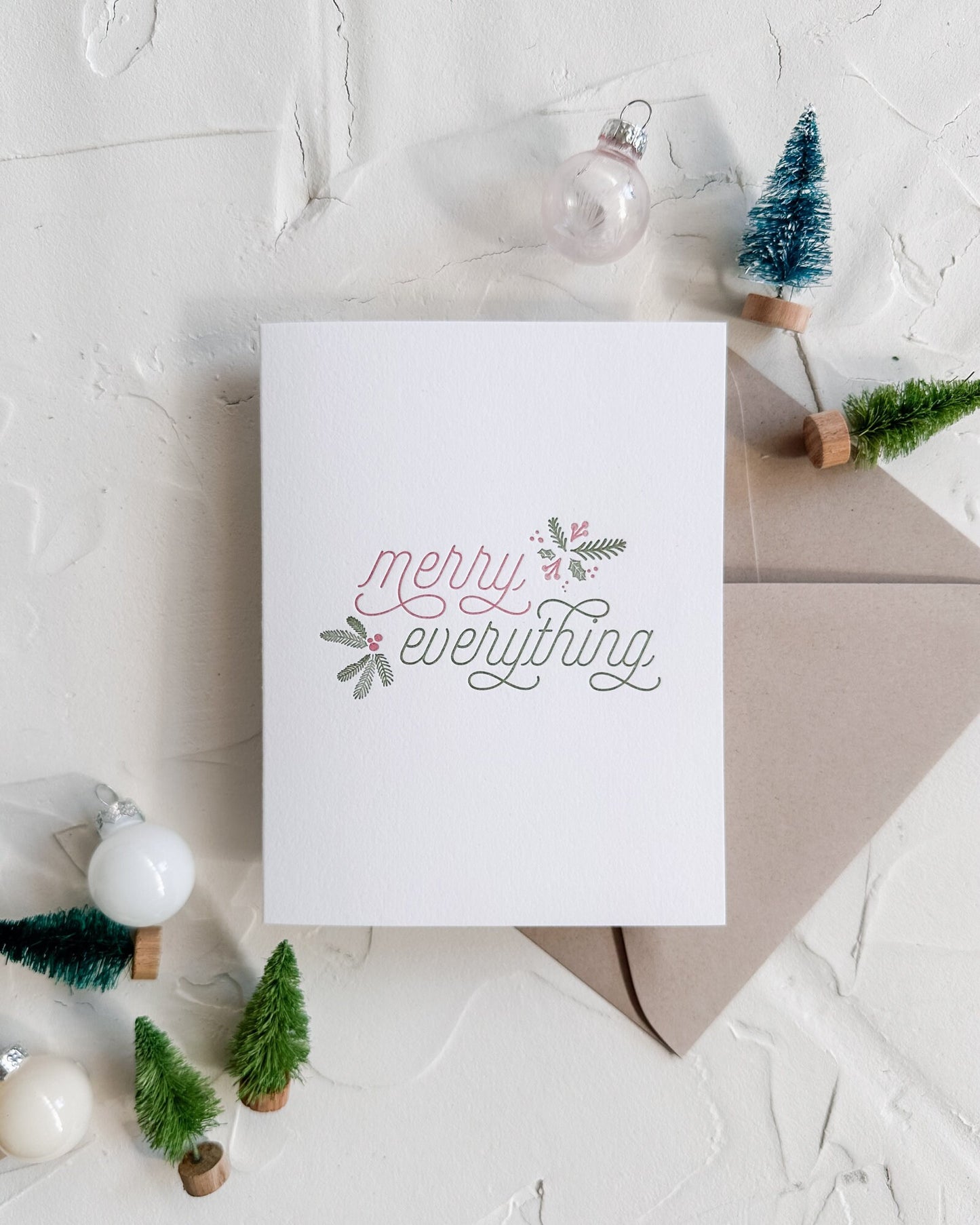 Letterpress Holiday Card Pack • Happy Holidays, Merry Everything, and JOY