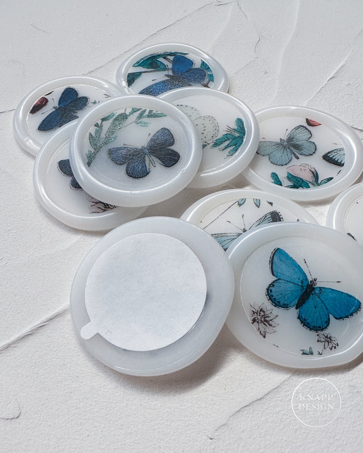 Blue Butterfly Translucent Wax Seals