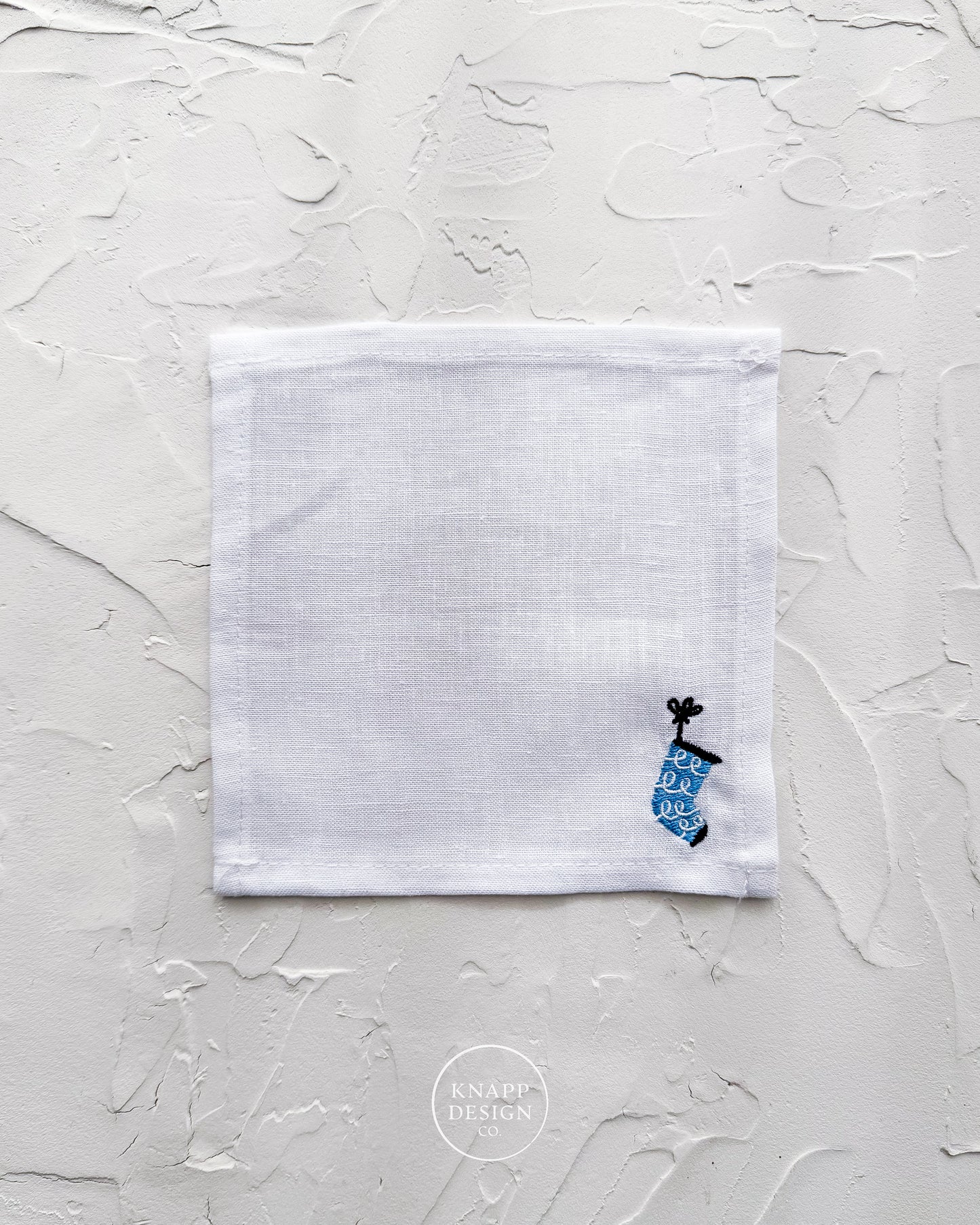 Embroidered Cocktail Napkin • Stocking