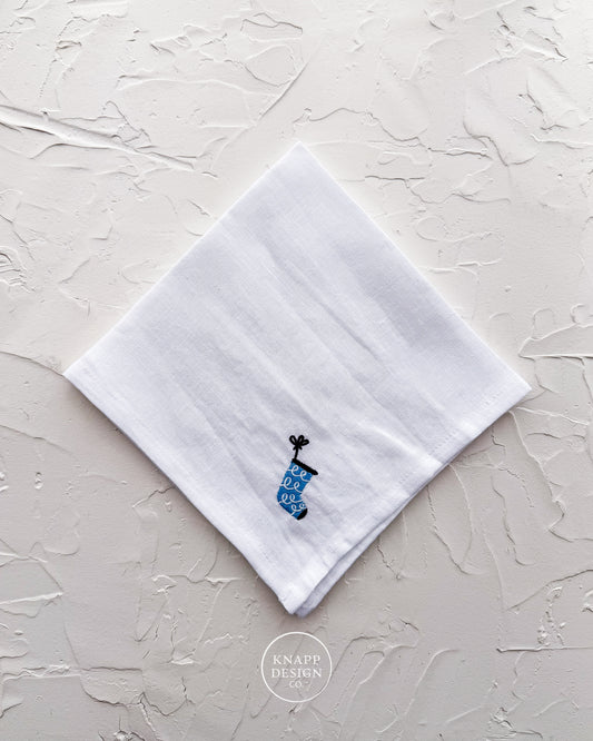 Embroidered Dinner Napkin • Stocking