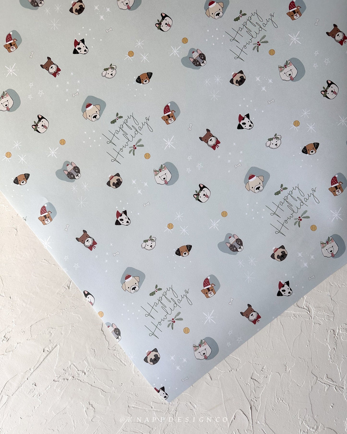 Happy Howlidays Wrapping Paper – Dog Themed (Set of 2)