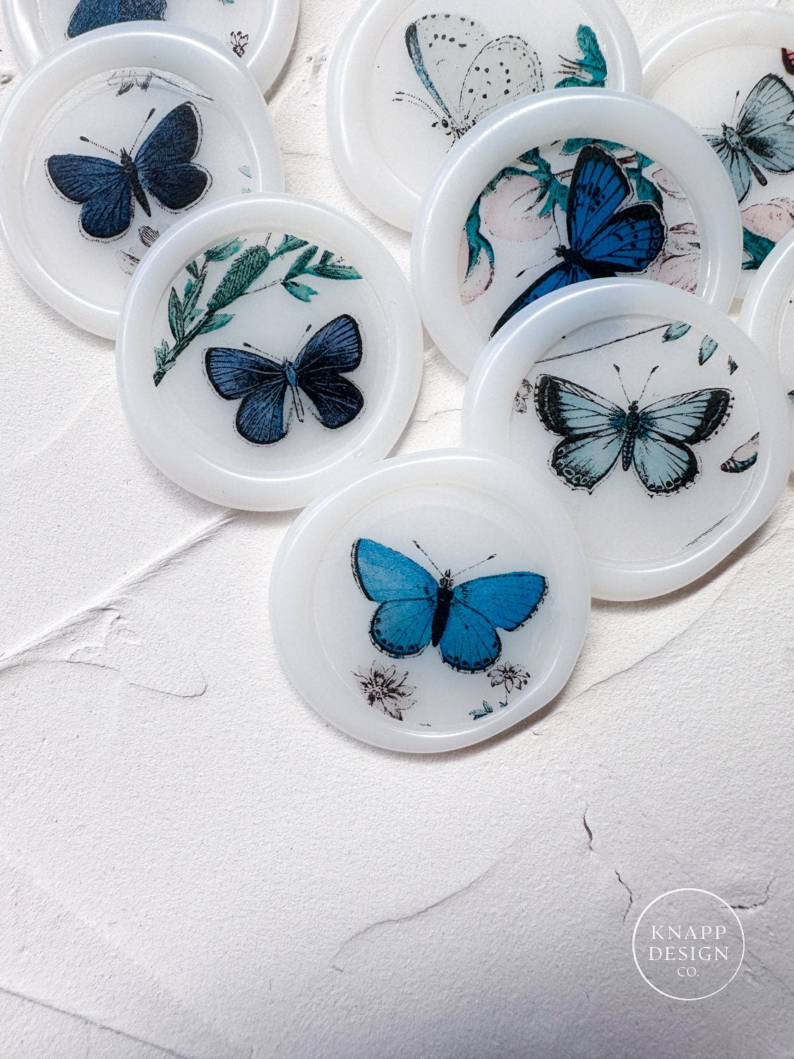 Blue Butterfly Translucent Wax Seals
