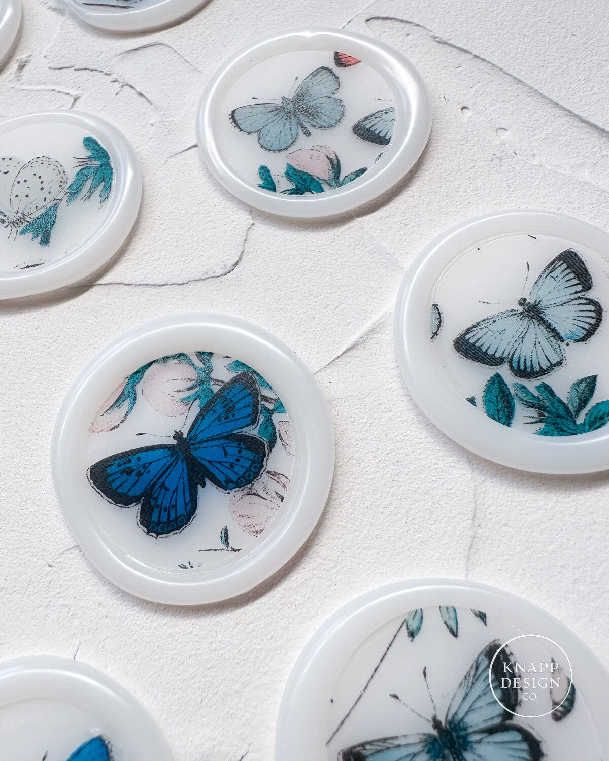 Blue Butterfly Translucent Wax Seals
