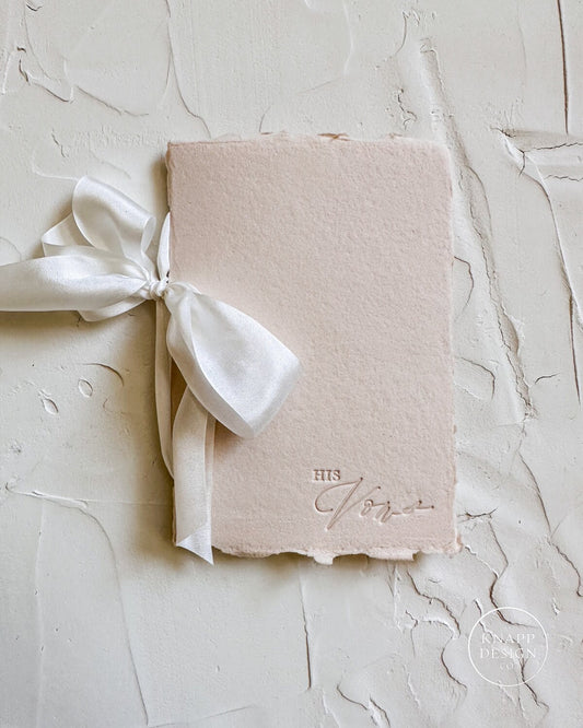 HIS Wedding Vow Book • Sandy Beige