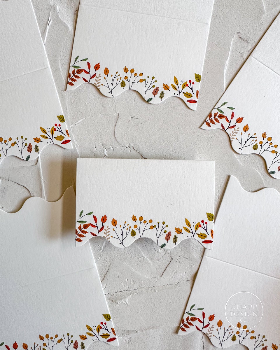 Fall Leaves tented Place Cards
