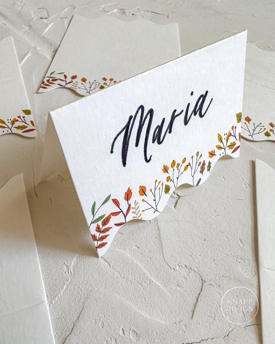 Fall Leaves tented Place Cards