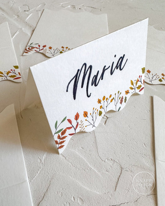 Fall Leaves tented Place Cards