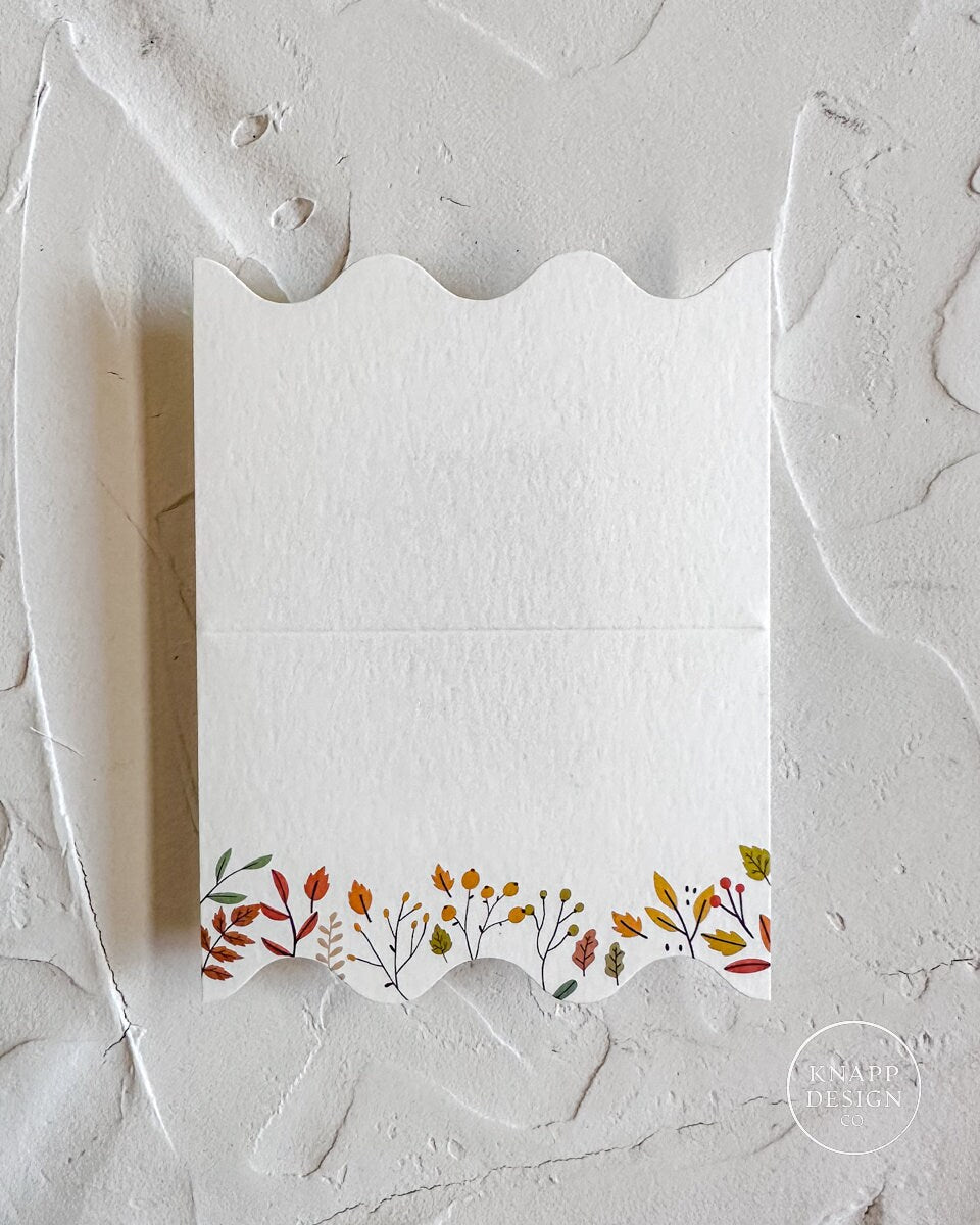 Fall Leaves tented Place Cards