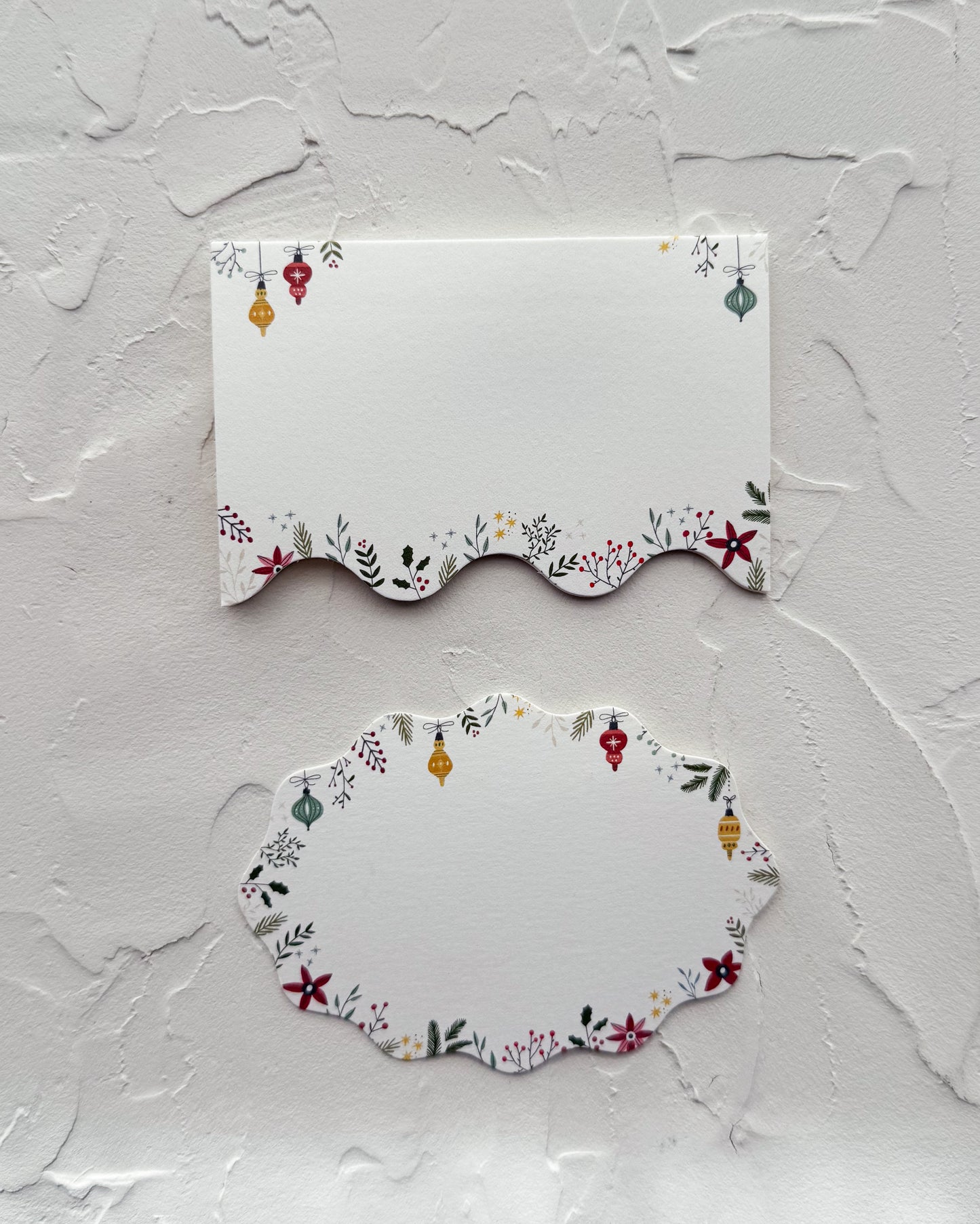 Festive Holiday Oval Place Cards