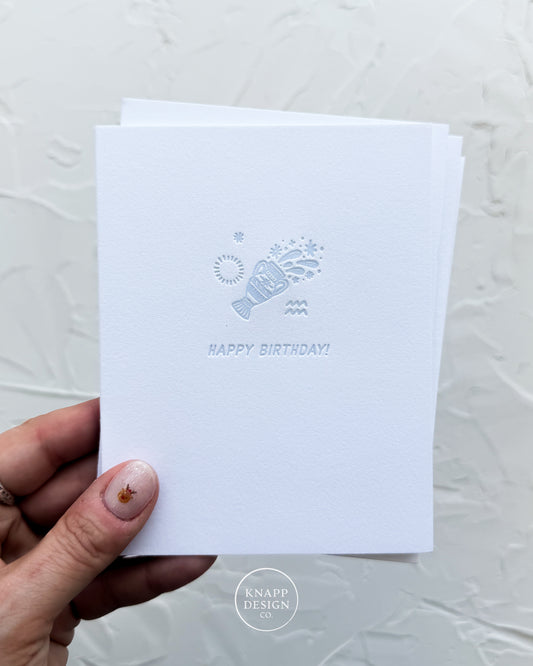 ♒ Aquarius - Zodiac Birthday Card (1/20 – 2/18)