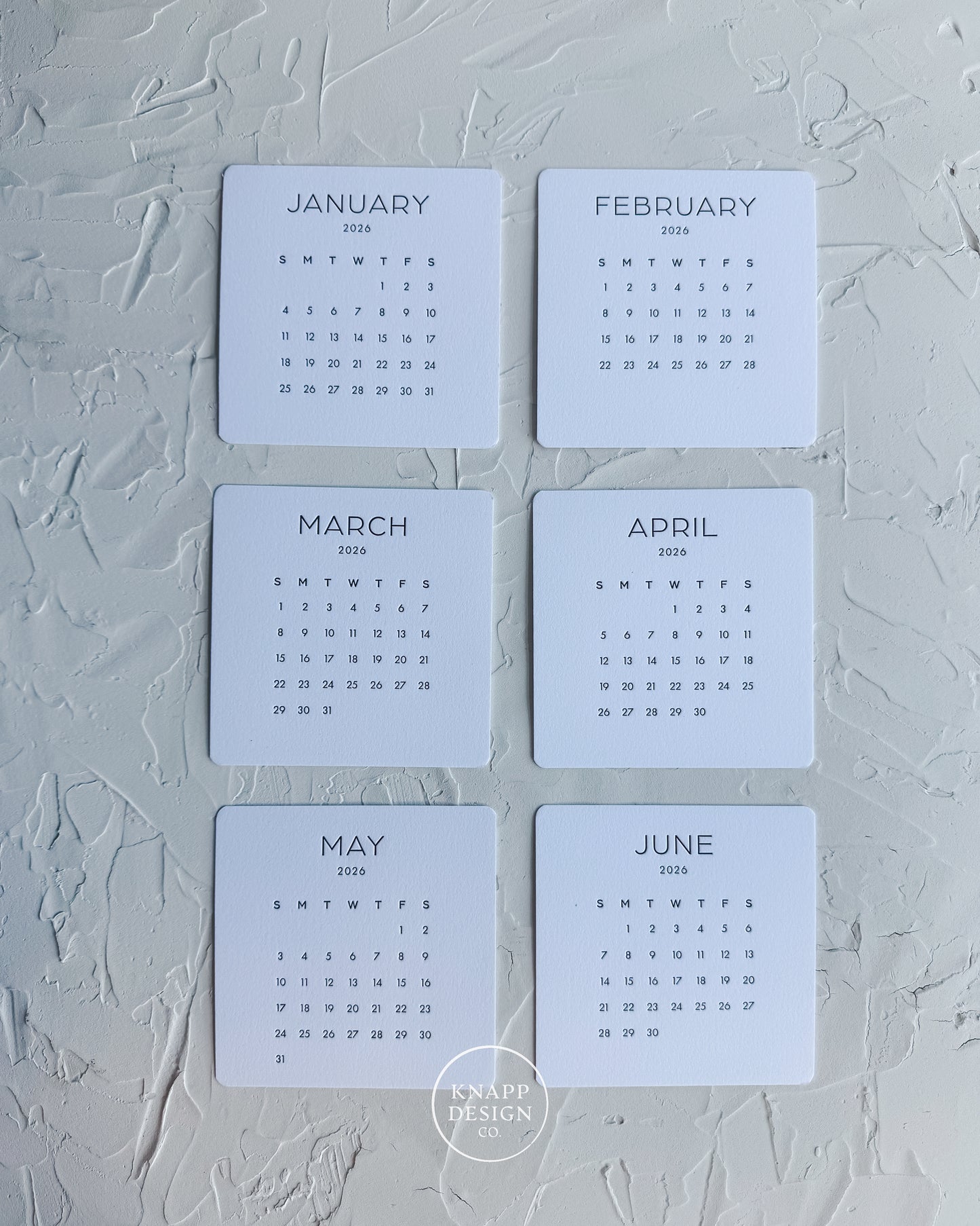 2026 Letterpress Calendar with stand