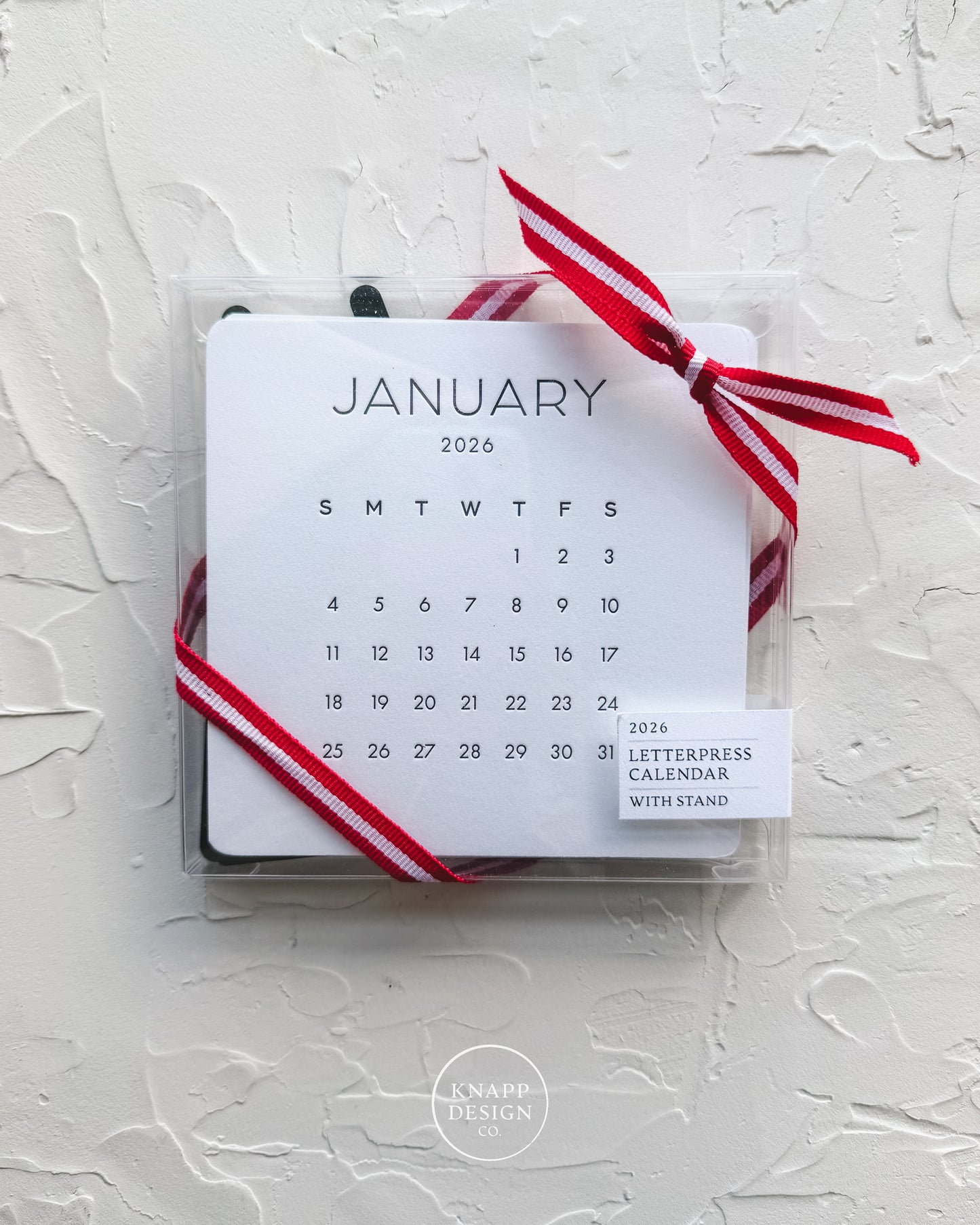 2026 Letterpress Calendar with stand