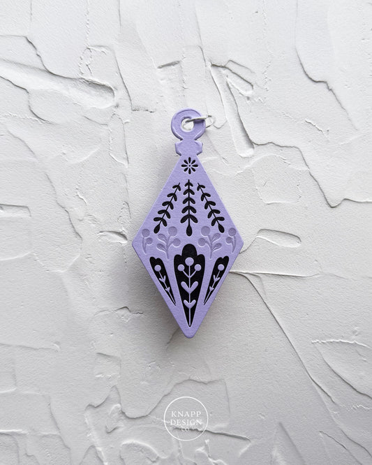 Letterpress Ornament • Diamond • Lavender