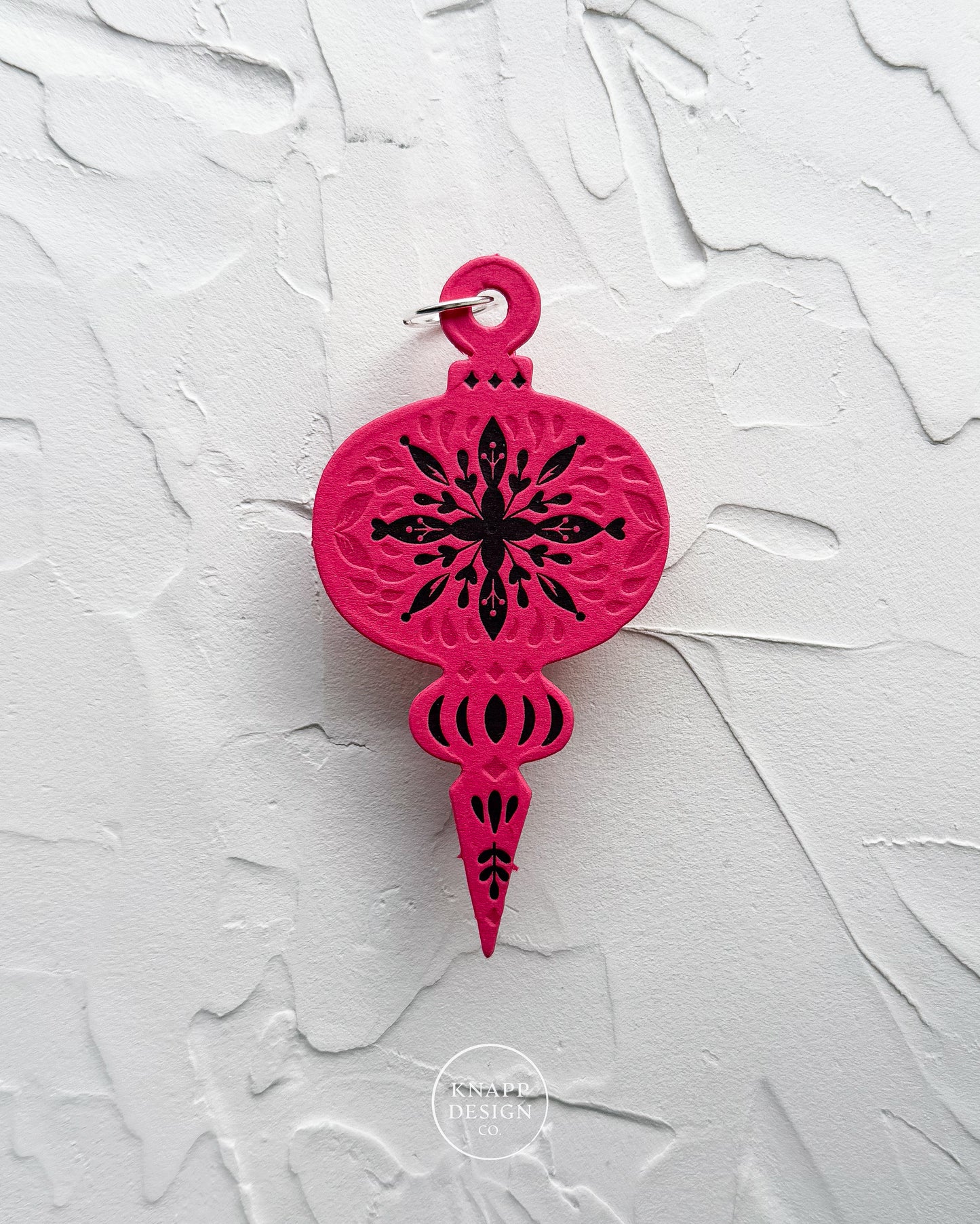 Letterpress Ornament • Vintage • Hot Pink